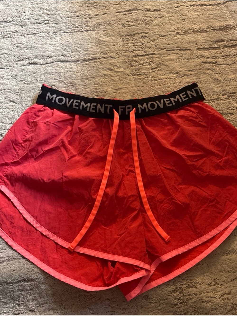 FP Movement by Free People Red Athletic Shorts with Logo Waistband